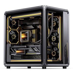 JONSBO X400 그레이 ATX PC 케이스, 백커넥트 데스크탑 MB 보조 공기 유도 냉각 시스템, E-스포츠 어시스턴트, 양면 SP 360 AIO, 427mm GPU, ATX 180mm, 호환성/열 방출,