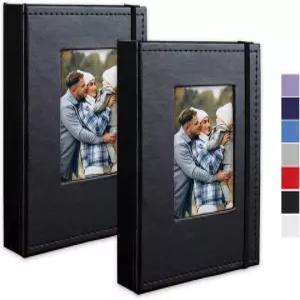 체리치 스몰 포토 앨범 4x6 가죽 포토북 2팩 각 미니 26페이지 앨범에는 52장의 사진 엽서 및 보관용 아트