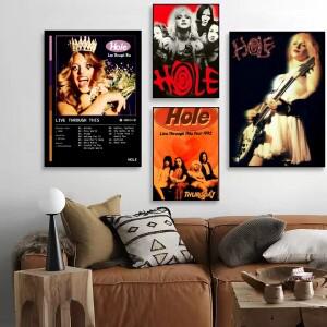 호환 클래식 팝 록 밴드 H Hole 앨범 HD 리넨 캔버스 포스터 벽 예술 작품 거실 침실 사무실 홈 장식 선물