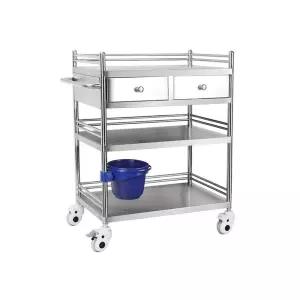 스테인리스 카트 430 이동식 2서랍 선반 소형 웨건 작업대 2단 서랍
