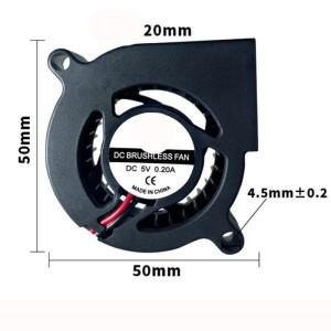 호환 DC5020 원심 터빈 냉각 팬 DC 5V 12V 24V 블로워 오일 베어링 쿨러 전원 인터페이스 2.54 터미널 B6