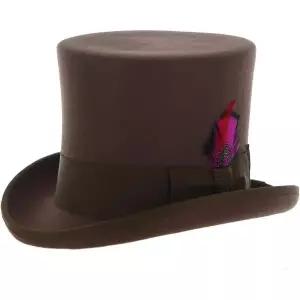 코스튬 모자 캐릭터 장식 할로윈 페레치 100 친환경 울 수제 상단 모자, 그로그레인 리본과 탈부착 가능한