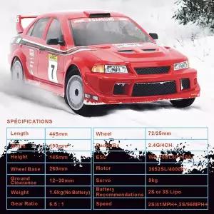 수집품 RC HNR H9804 폭스하운드 RC카 1/10 랠리카 전동 4륜구동 브러시리스 드리프트 오프로드 고속 모델