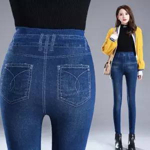 진청 흑청 블랙 페이크 데님 레깅스 워싱 쫄바지 팬츠 jEy9+9EgF