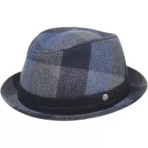 코스튬 모자 파티 할로윈 캐릭터 소품 리어리스 센티코 포크 파이 햇 체크드 헤링본 수제 장식 밴드 이탈리