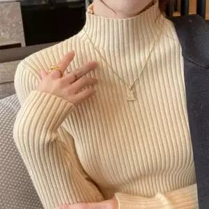 여성 반폴라 반폴라 골지 니트티 터틀넥 목폴라 베이직 기본 여자