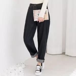 [NS홈쇼핑]HSSG WJ2 1D 여자핀턱오버핏배기청바지 블랙 [WA16AD0][35792936]