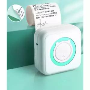 초소형 즉석 사진 인화기 휴대용 영수증 스티커 출력 메모 포토 화이트그린 + 1롤