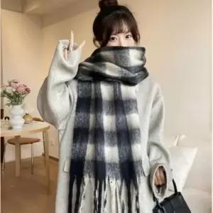 목도리 체크 겨울 소프트 머플러 모직 무늬 포근한 긴 방한 커플