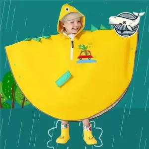 여름 아동 캐릭터 레인코트 재미있는 다이노 orO1+9WEx