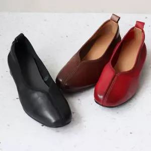 천연소가죽 모니카 컴포트 쿠션 미끄럼방지 키높이 플랫단화 3CM BD-25826