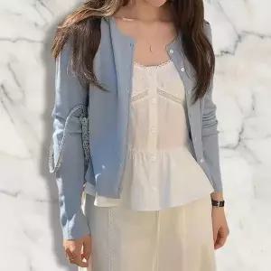 [하프클럽/]여성 일상 스타일 여리핏 짧은 가디건