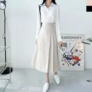 블레오 여자 핀턱 주름 플리츠 스커트 DM260318161