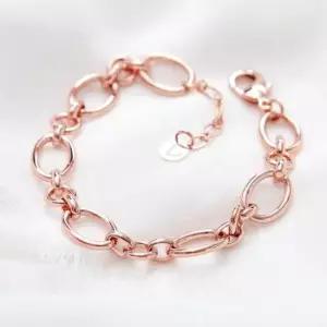 14kgp 로즈골드 베이직 볼드 라운드 체인 패션 팔찌