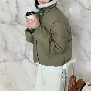 여성 하이넥 인조퍼 짧은 무스탕 패딩 재킷