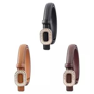 [콩심팥심]여성용 진주 사각 버클 장식 가죽 벨트 원피스벨트 코트벨트