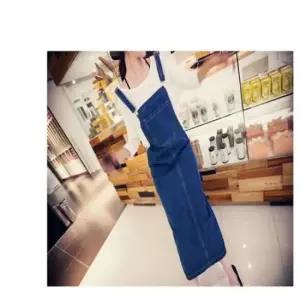 [옷은날개] H라인 데님 멜빵치마 멜빵청치마 롱 원피스 점프슈트 데일리룩 캐주얼 치마바지