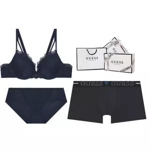 [게스언더웨어](타임스퀘어점패션관)사이드볼륨 레이스브라 남여커플 속옷세트 GEWBR934NY827GY