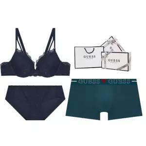 [게스언더웨어](타임스퀘어점패션관)사이드볼륨 레이스브라 남여커플 속옷세트 GEWBR934NY827BGR