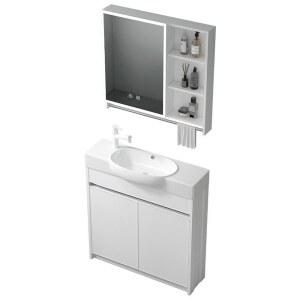 소폭 세면대 슬림 틈새 간이 트레이 대야 유리 좁은 1 소형 공간 화이트 로마 왼쪽