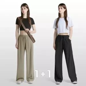 [테슬라][1+1] 여성 사게절 쿨링 스판 밴딩 와이드팬츠