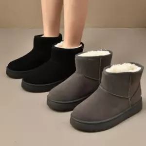 [신상오픈런]여성용 겨울 방한 스웨이드 미들 부츠 퍼 안감 (44092212)