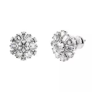 여성 Idyllia 눈꽃 플라워 스터드 귀걸이(5691483)