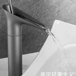 고급수전 수도꼭지 호텔 기업 금색 심플 폭포 원홀 세면기 욕실 회사 고급