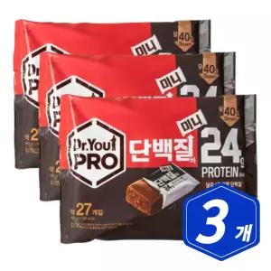 오리온 닥터유 단백질바 미니 280g x 3개 직원 회사 회의 사무실 한입 운동 간식 식사 대용