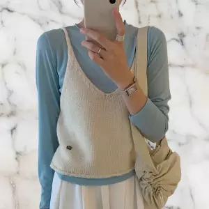 [하프클럽/]여성 루즈핏 골지 니트 브이넥 끈 나시 조끼