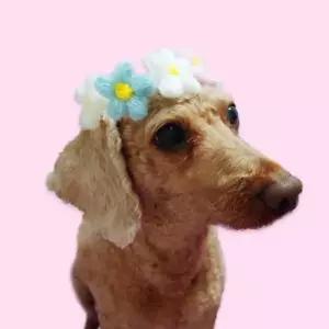 고양이 목걸이 토끼옷 애견스카프 꽃 고양이방울 반려동물 S