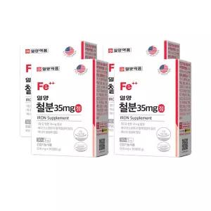 일양약품 철분 35 mg정 500mg 30정 4박스 - 비헴철 철분제 푸르마르산제일철