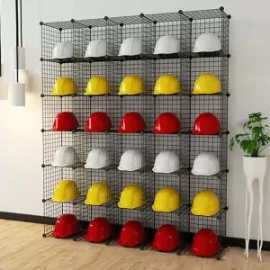 바닥에 서 있는 금속 하드햇 디스플레이 랙 오토바이 헬멧 및 야구 모자를 보관할 수 수납함 다기능 스탠드