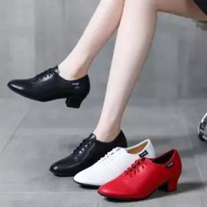 A5 라인 댄스화 발편한 스포츠 댄스 가죽 라틴 구두