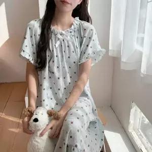 프릴 롱 원피스 파자마 수면잠옷 여름잠옷 여성잠옷 파자마파티 잠옷