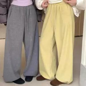 [하프클럽/]여성용 겨울철 편안한 와이드 애슬레저 팬츠