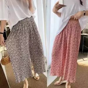 플라워 플 밴딩 8부 썸머 바지 3종 여름 셔링 냉감바지 엄마 고무줄 바지