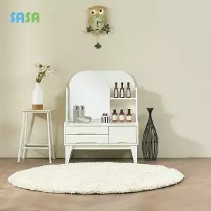 사사가구 플립 800 서랍형 좌식 화이트 화장대(거울포함)