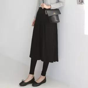 여성 봄 가을 플리츠 주름 치마 레깅스 치마바지 SK0224S
