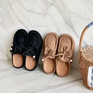 [하프클럽/]여성용 가을 겨울 스웨이드 캐주얼 슬리퍼