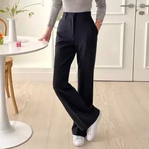 여성 봄 가을 하이웨스트 세미 부츠컷 일자 슬랙스 통바지 와이드팬츠 정장바지 차콜 블랙 베이지 PN0735S