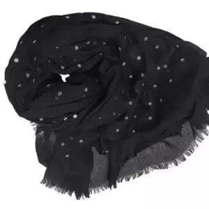 여성 중년 간절기 땡땡이 잔주름 롱 스카프 주름스카프 손수건 실크스카프