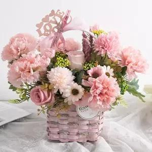 [아트박스]/플라워트리 카네이션 조화 바구니 리틀달링set 35cm 장식 소품