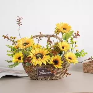 [아트박스]/플라워트리 해바라기 조화 바구니 프레쉬 set 57cm 장식 소품