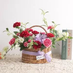 [아트박스]/플라워트리 카네이션 조화 바구니 트루러브set 52cm 장식 소품