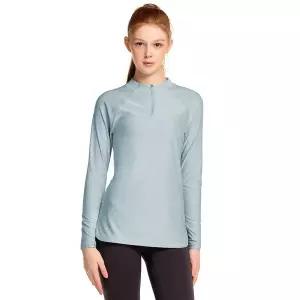 [테슬라] 여성 쿨링 자외선차단 트레이닝 쿼터집업 티셔츠