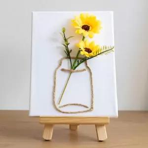 [아트박스]/플라워트리 해바라기 조화 액자 두송이+이젤 set 18x29cm 꽃 장식