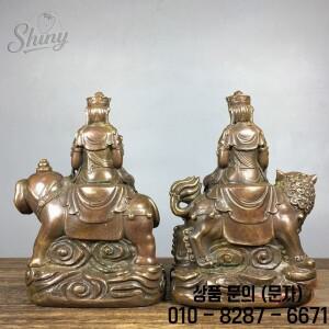 빈티지 만주슈리 불상 사만타바드라 데스크탑 예배용 보살상 장식품 골동품 공예품 가정