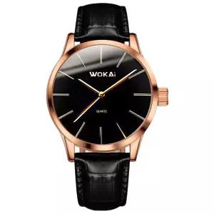 오카이 가죽 수능 학생 시험 아날로그 패션 초 바늘 손목 시계 LwT7+3mLx