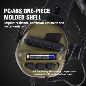 호환 ARM NEXT F10 전술 귀마개(마이크 포함) 전자 청력 보호 능동형 소음 차단음향 증폭